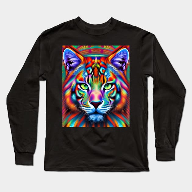 Kosmic Kitty (24) - Trippy Psychedelic Cat Long Sleeve T-Shirt by TheThirdEye